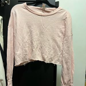 Pink cropped crew neck